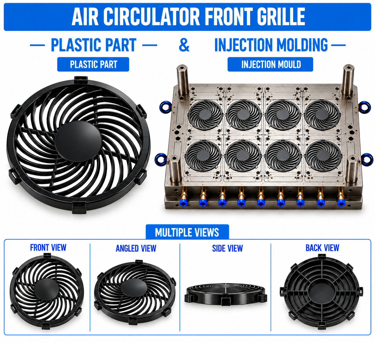 Air Circulator Plastic Front Grille Mould and Moulding Service